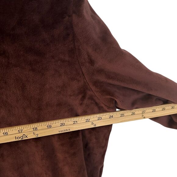 Athleta Maroon Velour Soft Box Turtleneck Cowl Neck Pullover Sweatshirt Size XL - Picture 6 of 6